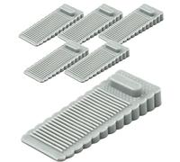 Paquete de 5 topes de puerta de goma transparente, cuñas resistentes de alta calidad para patio (gris)