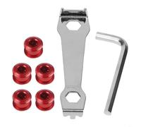 Paquete de 5 tornillos de cadena individuales, pernos de cadena de aleación de aluminio con llave de montaje, montaje de plato mecanizado CNC Hardwa (rojo)