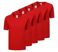 Paquete de 5 Unidades - Camiseta con Mangas Cortas 100% Algodón - 5-TS135 - Rojo, L
