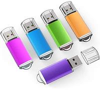 Paquete de 5 Unidades de Memoria USB de 32 G/16 G/8 G con Bolsa de Almacenamiento fácil K&ZZ para Guardar la Fecha Digital, con Cremallera, Unidad de Salto, Flash Stick, Colores Variados (64.00GB)