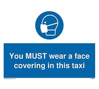 Paquete de 5 - Usted debe llevar una cara cubierta en este cartel de taxi - 200 x 150 mm - A5L
