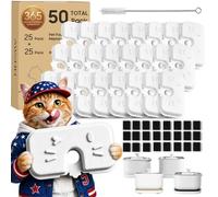 Paquete de 50+1 filtros de fuente de agua para gatos compatibles con PETLIBRO Dockstream fuente de agua PLWF106/116/115/105/005, juego de filtros de repuesto de 1 año (25 filtros + 25 esponjas + 1