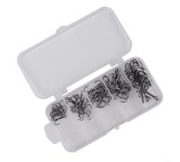 Paquete de 50 anzuelos de acero robusto, longevidad y n tus aventuras de pesca (ganchos negros)