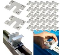Paquete de 50 arandelas de conexión a tierra para paneles solares de acero inoxidable Pv clips de montaje para aluminio y acero C, techo o suelo, instalación en plata, 40 x 50 mm