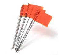 Paquete de 50 banderas naranjas de jardín, banderas de PVC para marcado de césped para paisajismo y sistema de riego, etiquetas de visibilidad brillante para plantas al aire libre, resistentes a la