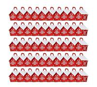 Paquete de 50 bolsas de dulces con forma de casa, paquete de galletas, decoración de Navidad, Año Nuevo, regalo para niños
