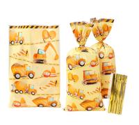 Paquete De 50 Bolsas De Dulces Para Camiones De Construcción, Patrones Creativos De Camiones De Construcción, Lindos Y Prácticos, Adecuados Para Fiestas De Cumpleaños O Festivales