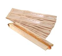 Paquete de 50 bolsas de papel kraft para baguette - Bolsas de almacenamiento de panadería de 23 x 4 x 1.6 pulgadas con ventana frontal transparente y 64 calcomanías de sellado transparente para pan