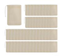 Paquete de 50 bolsas de té reutilizables, de algodón sin blanquear con cordón para hojas sueltas, infusión de especias de desayuno inglés, verde hierbas, 8 x 10 cm