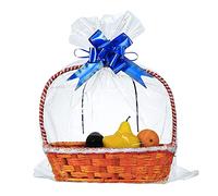 Paquete de 50 bolsas grandes de celofán de 24 x 30 pulgadas, bolsas de celofán transparente extra grandes de 2.3 mil de grosor para cesta de frutas, envoltura de regalo, golosinas, artes y