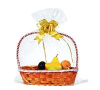 Paquete de 50 bolsas grandes de celofán transparente de 24 x 30 pulgadas, bolsas de celofán de regalo extragrandes de 2.3 mil de grosor para cesta de frutas, envoltura de regalo, golosinas, artes y