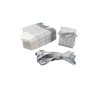 Paquete de 50 cajas de regalo pequeñas, bolsas de embalaje de regalo plateadas, caja creativa de recuerdos de boda, caja de embalaje de dulces de chocolate para decoración de fiesta de cumpleaños