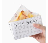 Paquete de 50 cajas de sándwich para llevar (5.2 x 2.7 x 2.7 pulgadas (largo x alto x ancho), caja de papel para sándwiches, recipientes de alimentos para tostadas, donas, sándwiches