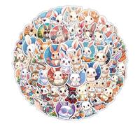 Paquete de 50 calcomanías de vinilo con diseño de conejo, graffiti, impermeables, para laptop, botella de agua, maleta, diario, niños y niñas