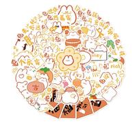 Paquete de 50 calcomanías de vinilo para año nuevo chino, juego de palabras de conejo, lindo kawaii festivo, estéticas, impermeables, para laptop, teléfono, iPad, diario, adolescentes y niños