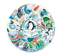 Paquete de 50 calcomanías de vinilo para protección contra el cambio climático, protección de la tierra, ecograffiti, impermeables, para laptop, maleta, monopatín, diario, adolescentes, niños y