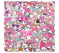 Paquete de 50 calcomanías Kawaii Anime My Melody, regalo de melodía de recompensa para niños, adolescentes, niños y adultos, diario, álbumes de recortes