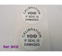 Paquete de 50, Calibración Void si Sello Is Dañado, Etiquetas Inviolable, Etiquetas 19mm de Diámetro Redondo, Negro sobre Blanco, Pegatinas Break Up On Intento de Extracción