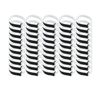Paquete de 50 correas ajustables de red de fútbol, nailon y poliéster, para portería de fútbol, ideal para organizar artículos del hogar (blanco y negro)