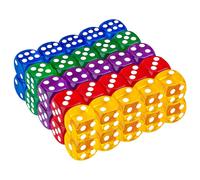 Paquete de 50 dados translúcidos y sólidos de 14 mm de 6 caras para actividades de casino y matemáticas.