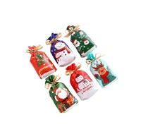 Paquete de 50 envoltorios golosinas navideñas, bolsas for envolver regalos árbol Navidad, 6 navideños diseño, for fiesta aniversario y Feliz(6 Kinds of Patterns Mixed 50 Pieces/Pack)