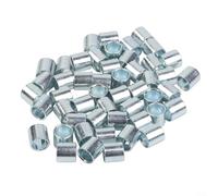 Paquete de 50 espaciadores de rueda de patines de metal, bujes de rodamiento plateados de 10 mm x 8 mm para patines en línea, reducen la holgura y protegen los rodamientos