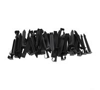 Paquete de 50 estacas DN16 tipo C para riego por goteo de tuberías de polietileno, soportes de tubo de manguera de plástico negro de 11 cm para sistema de riego de jardín, anclajes de pulverización