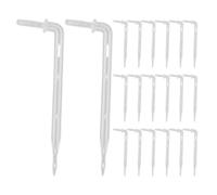 Paquete de 50 estacas emisoras de riego por goteo de plástico transparente de 1/4" para jardín e invernadero