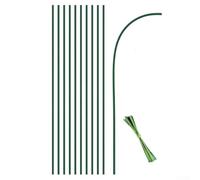 Paquete de 50 estacas flexibles para plantas, soportes flexibles de PVC verde para orquídeas y plantas de jardín altas, juego de estacas ajustables de 30 cm y 40 cm para crecimiento vertical y