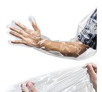 Paquete de 50 fundas impermeables para brazo para ducha, guantes protectores de brazo largo, línea PICC, cubierta de baño para después de cirugía de hombro, manos, muñecas, codo, dedos, cuidado de