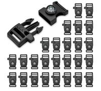 Paquete de 50 hebillas de paracord de 3/4 pulgadas, hebilla de brújula para pulseras, clip de cierre, accesorios de supervivencia para acampar al aire última intervensión, accesorios de viaje (negro),
