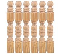 Paquete de 50 husillos de balaustre de madera sin terminar de 52/7 pulgadas, postes de escalera europeos decorativos para carpintería, manualidades y proyectos de mejora del hogar