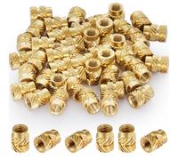 Paquete de 50 insertos roscados M4 x 8,1 x 6,3 mm, insertos de rosca M4, insertos roscados de impresión 3D, hilo de fundición interno, tuercas de latón