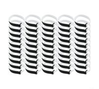 Paquete de 50 lazos de red de fútbol, correas ajustables de nailon y poliéster para porterías de fútbol y uso doméstico (blanco y negro)