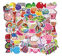 Paquete de 50 lindo Caramelo colorido pegatinas de vinilo bonitas para botella de agua, portátil, teléfono, equipaje, pegatinas para monopatín para adultos, adolescentes, niñas y niños