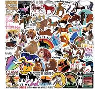 Paquete de 50 lindo paseos a caballo pegatinas de vinilo bonitas para botella de agua, portátil, teléfono, equipaje, pegatinas para monopatín para adultos, adolescentes, niñas y niños