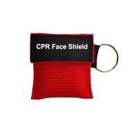 Paquete de 50 máscaras de RCP para bolsillo o llaveros, protector facial de RCP con válvula unidireccional barrera de respiración para primeros auxilios o entrenamiento de primeros auxilios de RCP,