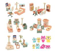 Paquete de 50 muebles de casa de muñecas para niños, juguetes grandes sueños para bebés, niños y niñas a partir de 3 años, accesorios en miniatura, juguetes educativos para niños pequeños