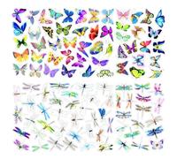 Paquete De 50 Pegatinas De Mariposas Y 50 Pegatinas De Libélulas, Pegatinas De Graffiti Coloridas, Pegatinas Decorativas Impermeables, Adecuadas para Motocicletas, Scooters, Cuadernos