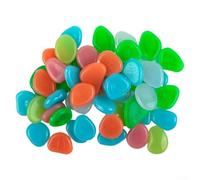 Paquete de 50 piedras que brillan en la oscuridad, jardín luminoso para caminos, acuarios y decoración al aire libre, rocas de resina con vida útil de 15 años (mezcla)