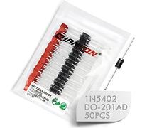 (Paquete de 50 piezas) Chanzon 1N5402 Diodo rectificador 3A 200V DO-201AD (DO-27) Axial 5402 IN5402 3 Amp 200 Volt Diodos electrónicos de silicio