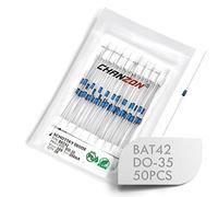 (Paquete de 50 piezas) Chanzon BAT42 Diodos rectificadores de barrera Schottky 200mA 30V DO-35 (DO-204AH) Axial 0.2A 30 Voltios Diodo de conmutación de señal pequeña