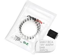 (Paquete de 50 piezas) Chanzon SMD TVS Diodos SMBJ18CA SMBJ18 600W 18V SMB (DO-214AA) Canal bidireccional 600 Watt 18 Volt