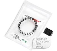 (Paquete de 50 piezas) Chanzon SMD TVS Diodos SMBJ5.0A SMBJ5.0 600W 5V SMB (DO-214AA) Canal unidireccional 600 Watt 5 Volt