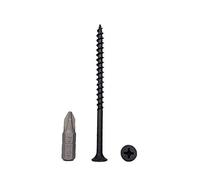 Paquete de 50 piezas de acero al carbono fosfato negro 4,2 x 75 mm tornillos para madera, tornillos para paneles de yeso, sujetadores de aglomerado, cabeza de corneta Phillips (50, 4,2 x 75 mm)