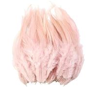 Paquete de 50 plumas naturales de cuello de gallo y faisán de 5 a 7 pulgadas, plumas duraderas de color azul cielo y rosa para manualidades