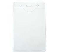 Paquete de 50 porta tarjetas de identificación A7 de Lanyards Tomorrow VERTICAL Tamaño 12,5 x 8 cm - Para tarjeta 11 x 7,5 cm Insignia del titular de la tarjeta de identificación transparente de PVC