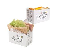 Paquete de 50 recipientes de papel para llevar, mini cajas de hamburguesas, bandeja de pan para tostadas, caja de embalaje para sándwich, huevos y gofres, para llevar recipientes de alimentos (L-A)