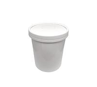 Paquete de 50 recipientes de sopa Kraft blanco con tapa, 445 ml, 15 onzas para comida para llevar cuencos de papel biodegradables desechables, respetuoso con el medio ambiente (50 L), color blanco