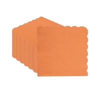 Paquete de 50 servilletas de papel naranja de 32 x 32 cm, servilletas con borde festoneado para cumpleaños, bodas, Halloween, fiestas y eventos especiales (servilletas naranjas)